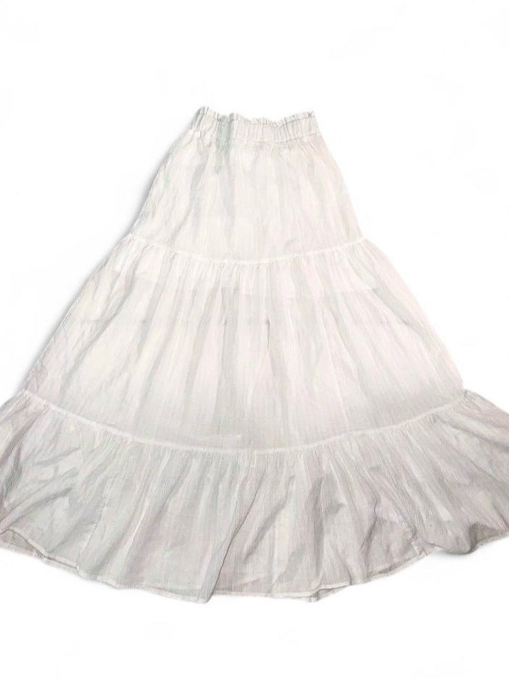 White Tiered Maxi Skirt